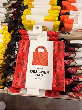 H Mart Red Patterned Designer Tote Bag